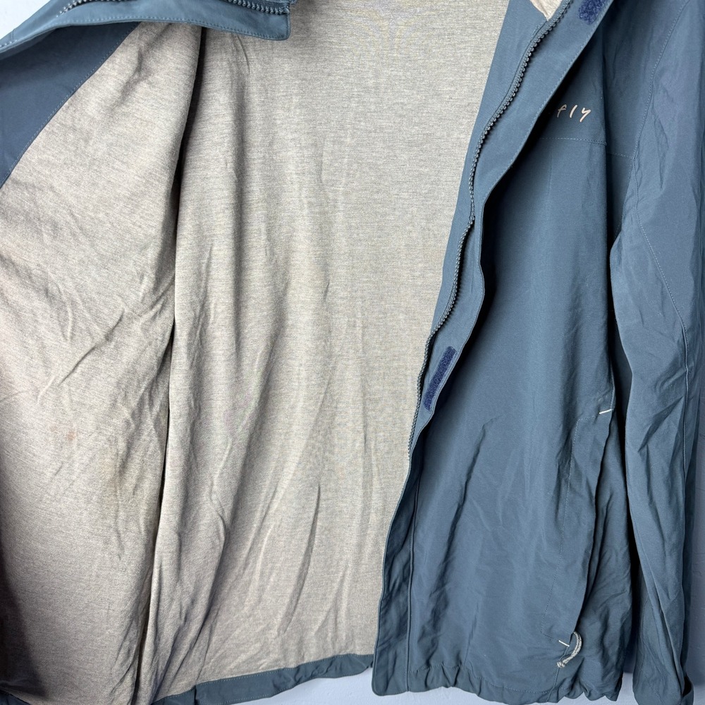 Free Fly Hooded Jacket Mens Large Blue Bamboo Blend Performance Windbreaker - Picture 10 of 12